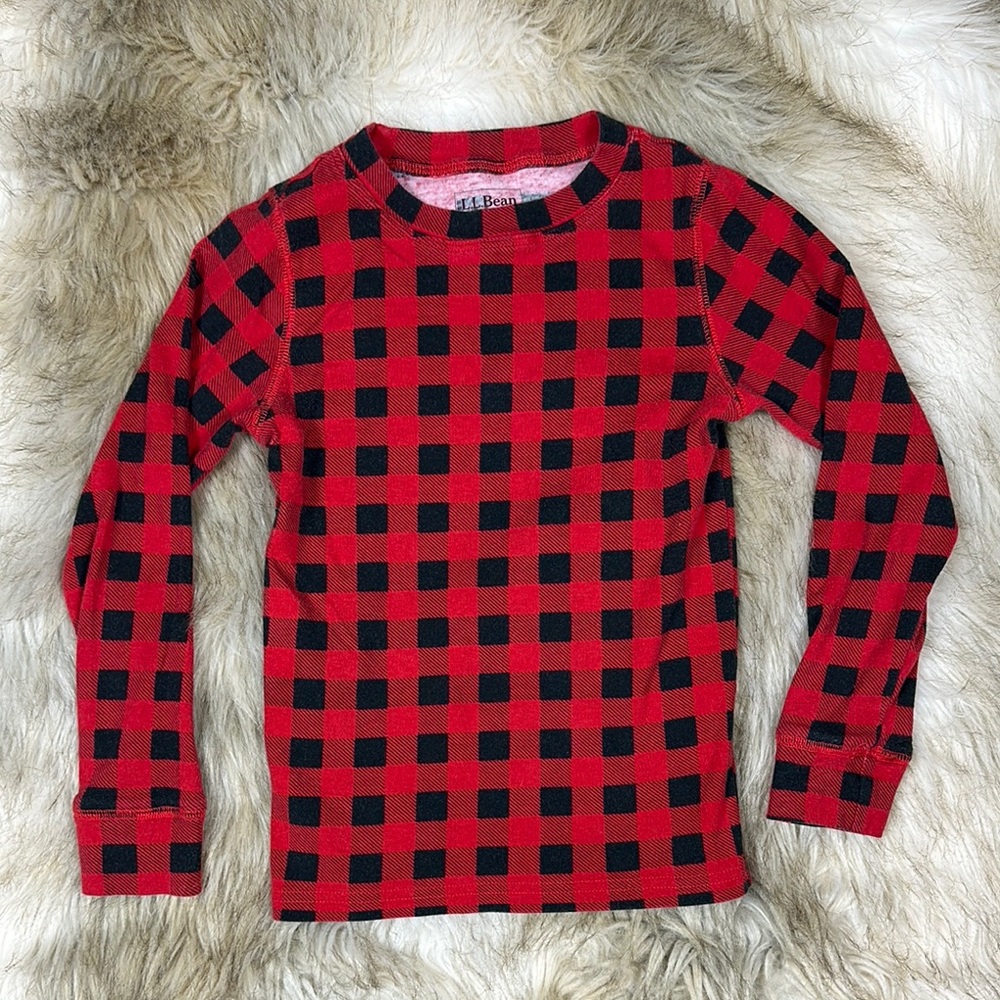 6X-7 L.L. Bean Kids Red and Black Checkered Shirt
